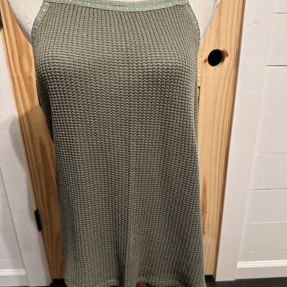 Green Knit Halter Dress